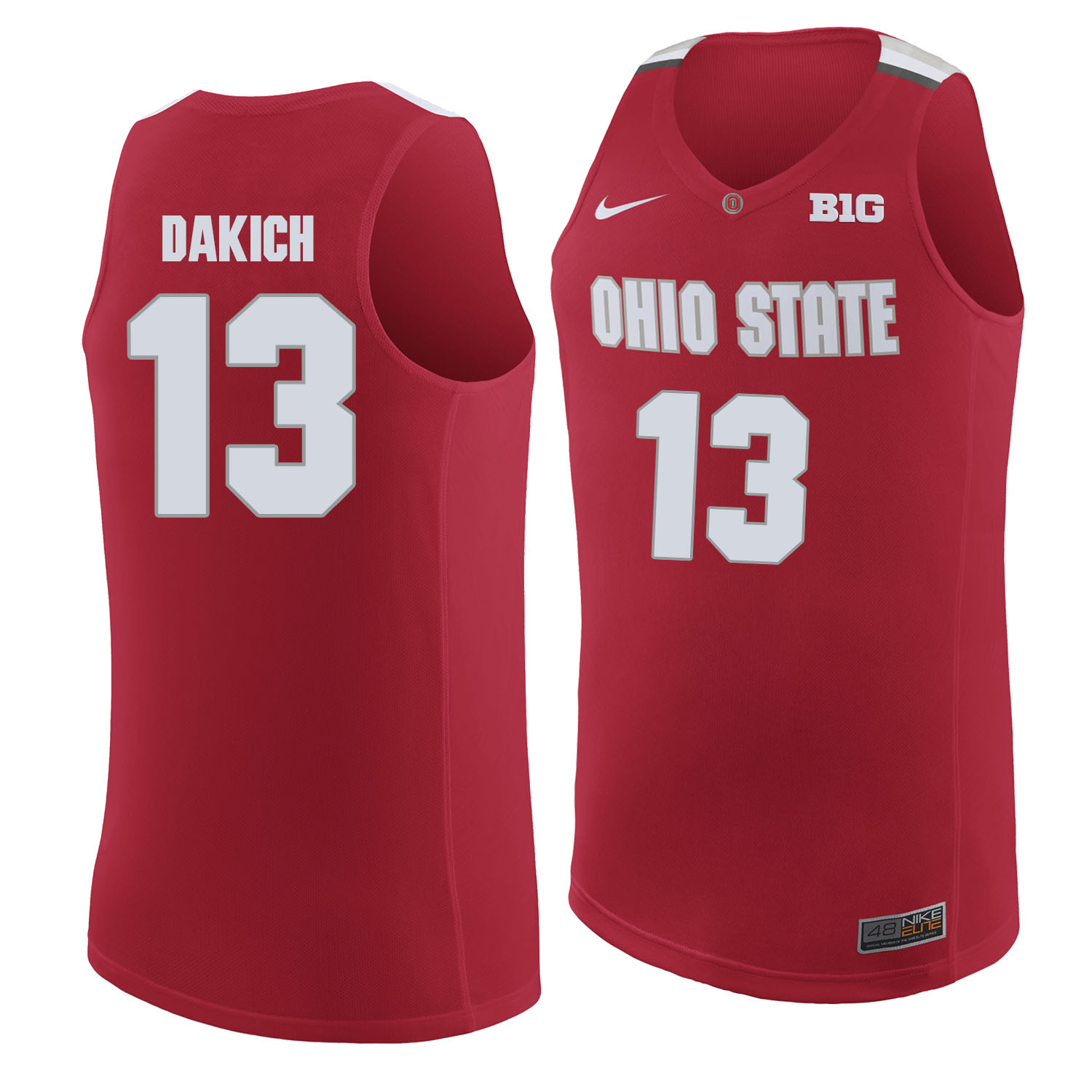Ohio State Buckeyes 13 Andrew Dakich Red College Basketball Jersey
