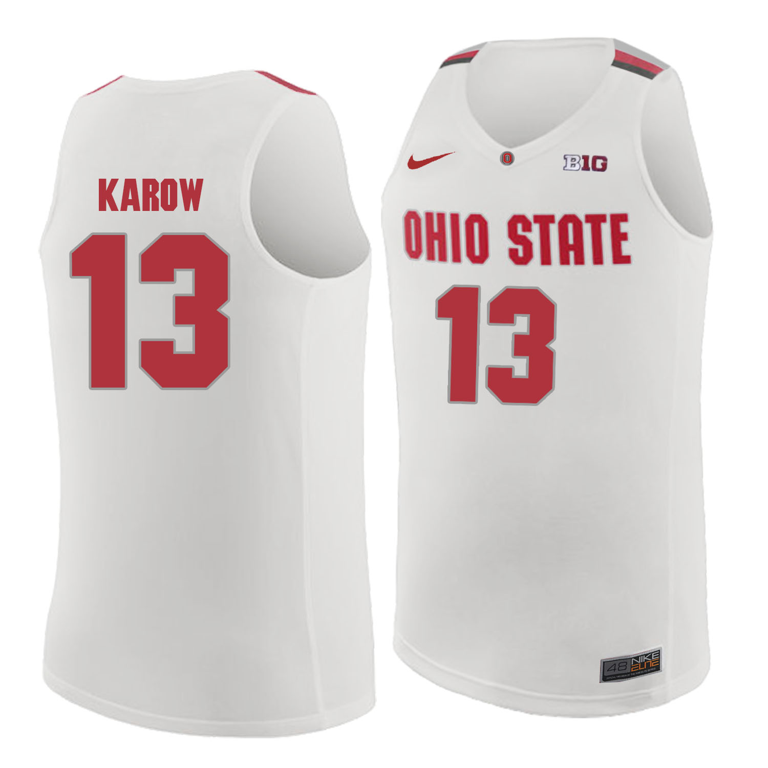 Ohio State Buckeyes 13 Marty Karow White College Basketball Jersey