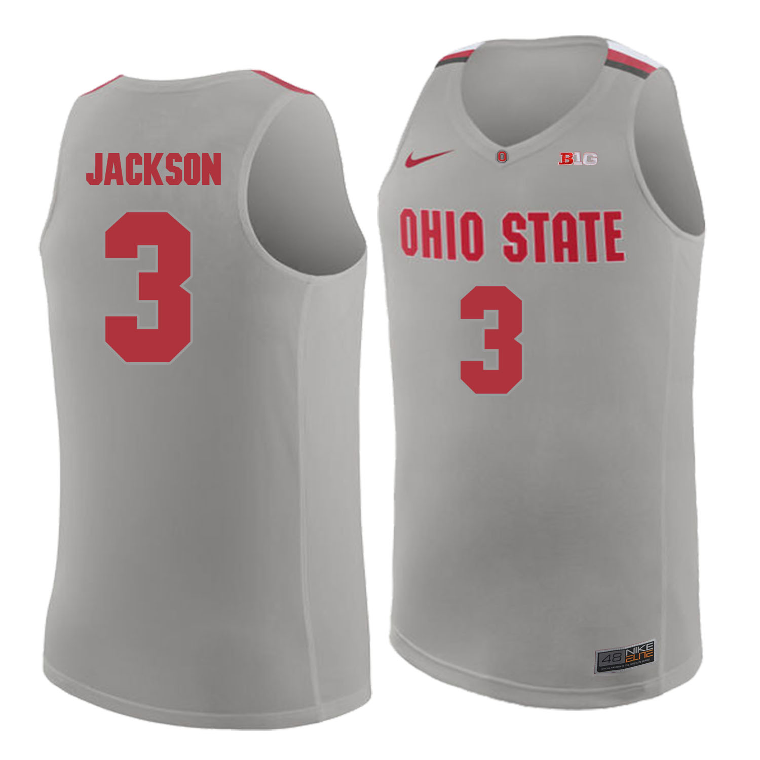 Ohio State Buckeyes 3 C.J. Jackson Gray College Basketball Jersey