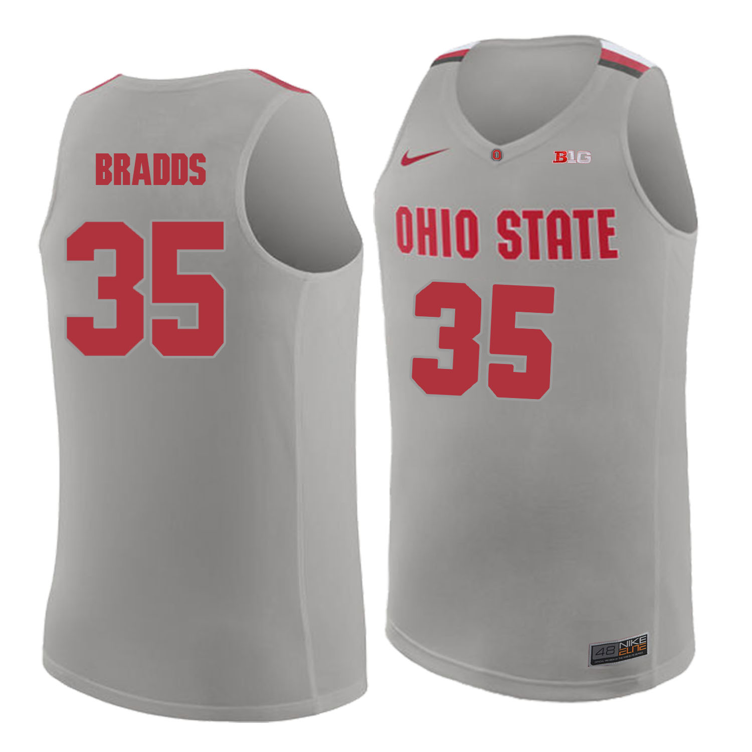 Ohio State Buckeyes 35 Gary Bradds Gray College Basketball Jersey