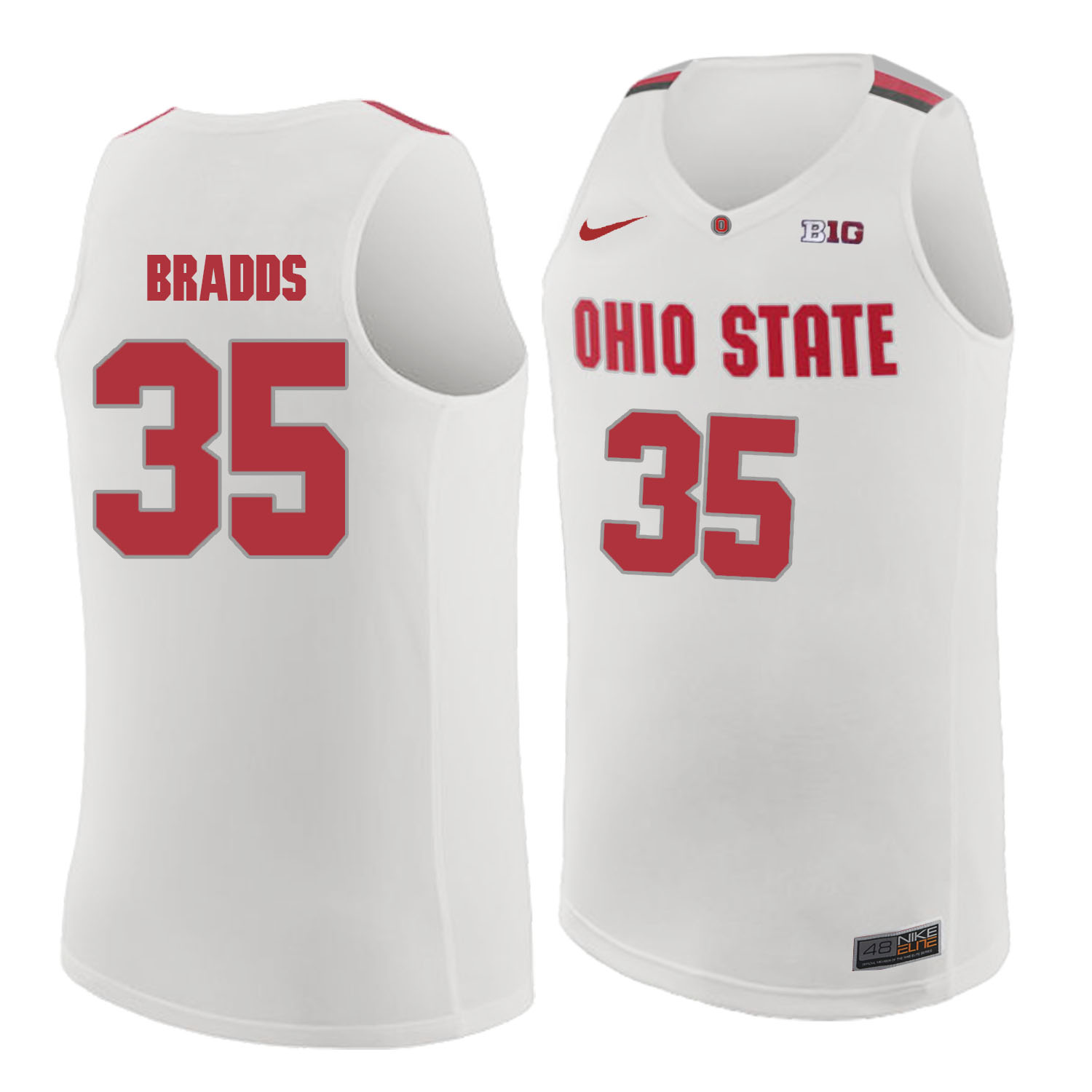Ohio State Buckeyes 35 Gary Bradds White College Basketball Jersey