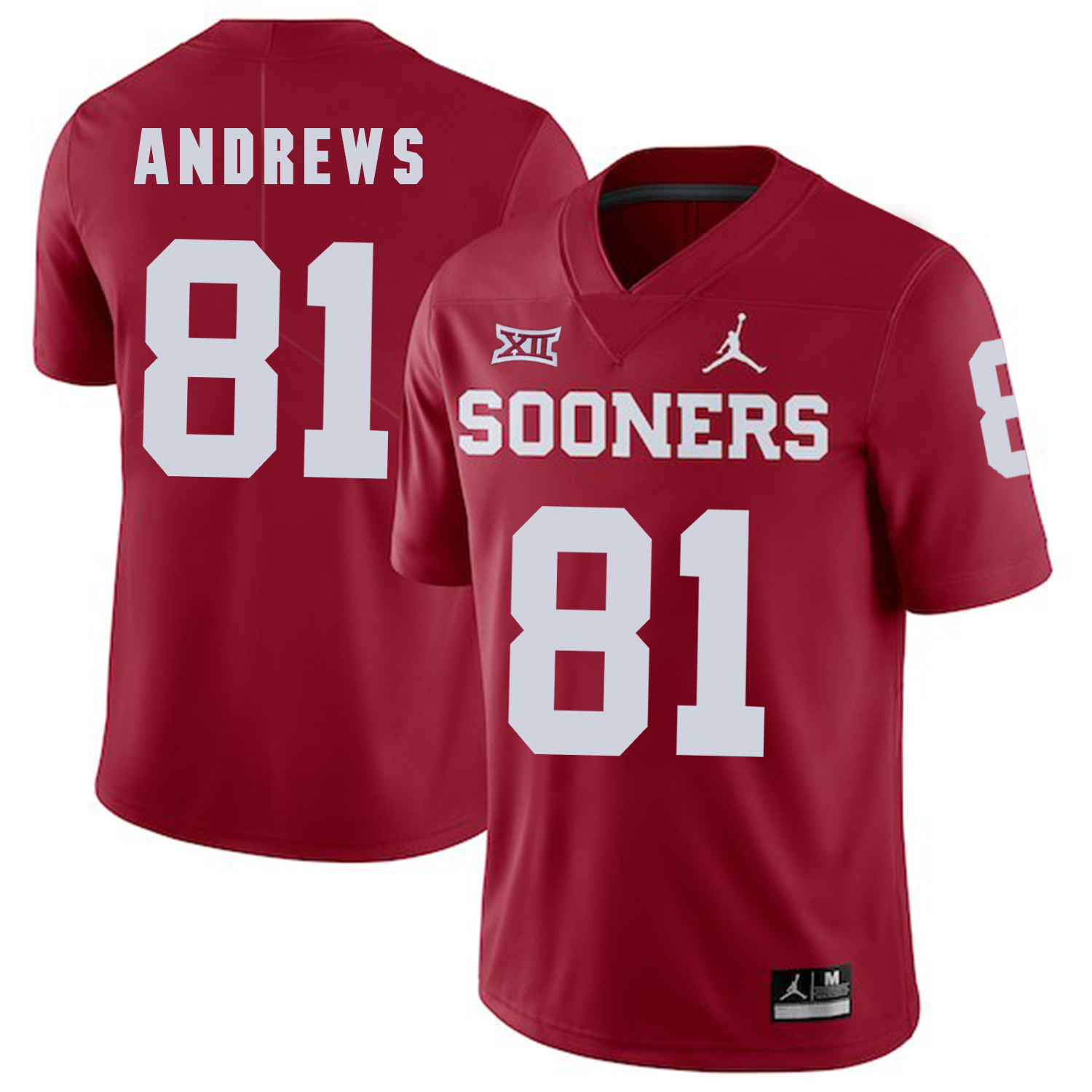 Oklahoma Sooners 81 Mark Andrews Red College Football Jersey