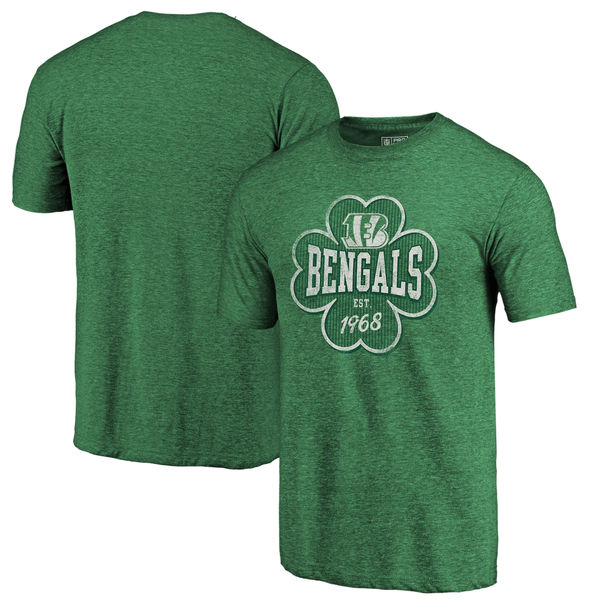 Men's Cincinnati Bengals NFL Pro Line by Fanatics Branded Kelly Green Emerald Isle Tri Blend T-Shirt
