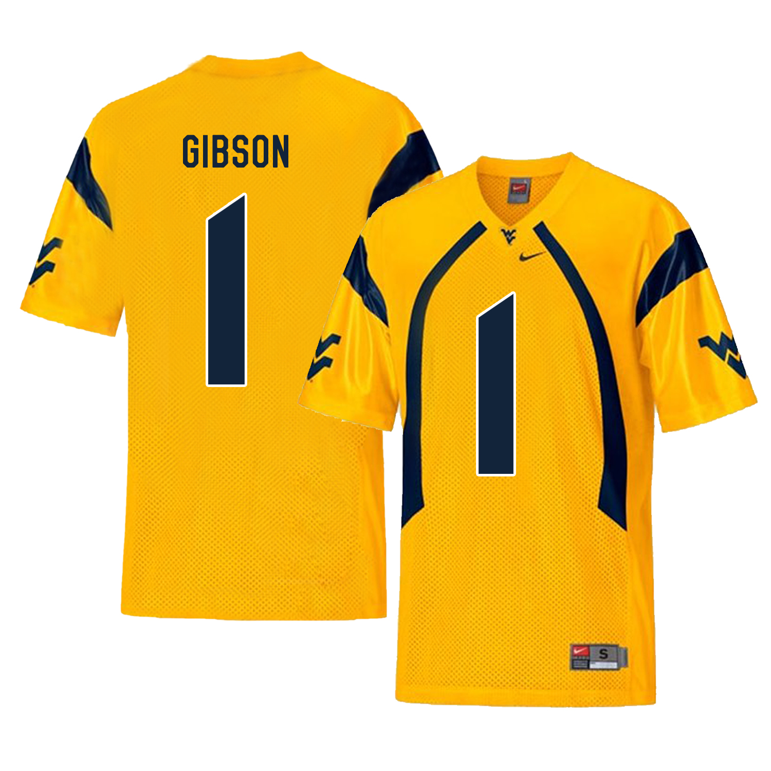West Virginia Mountaineers 1 Shelton Gibson Gold College Football Jersey