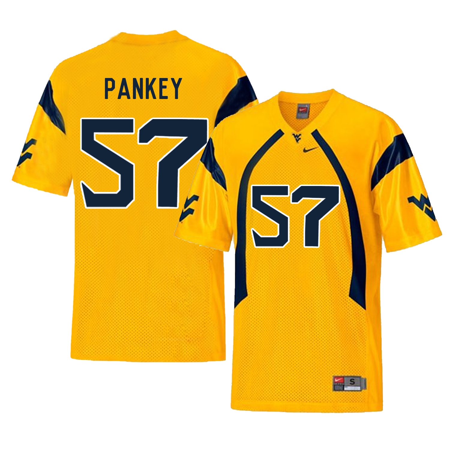 West Virginia Mountaineers 57 Adam Pankey Gold College Football Jersey