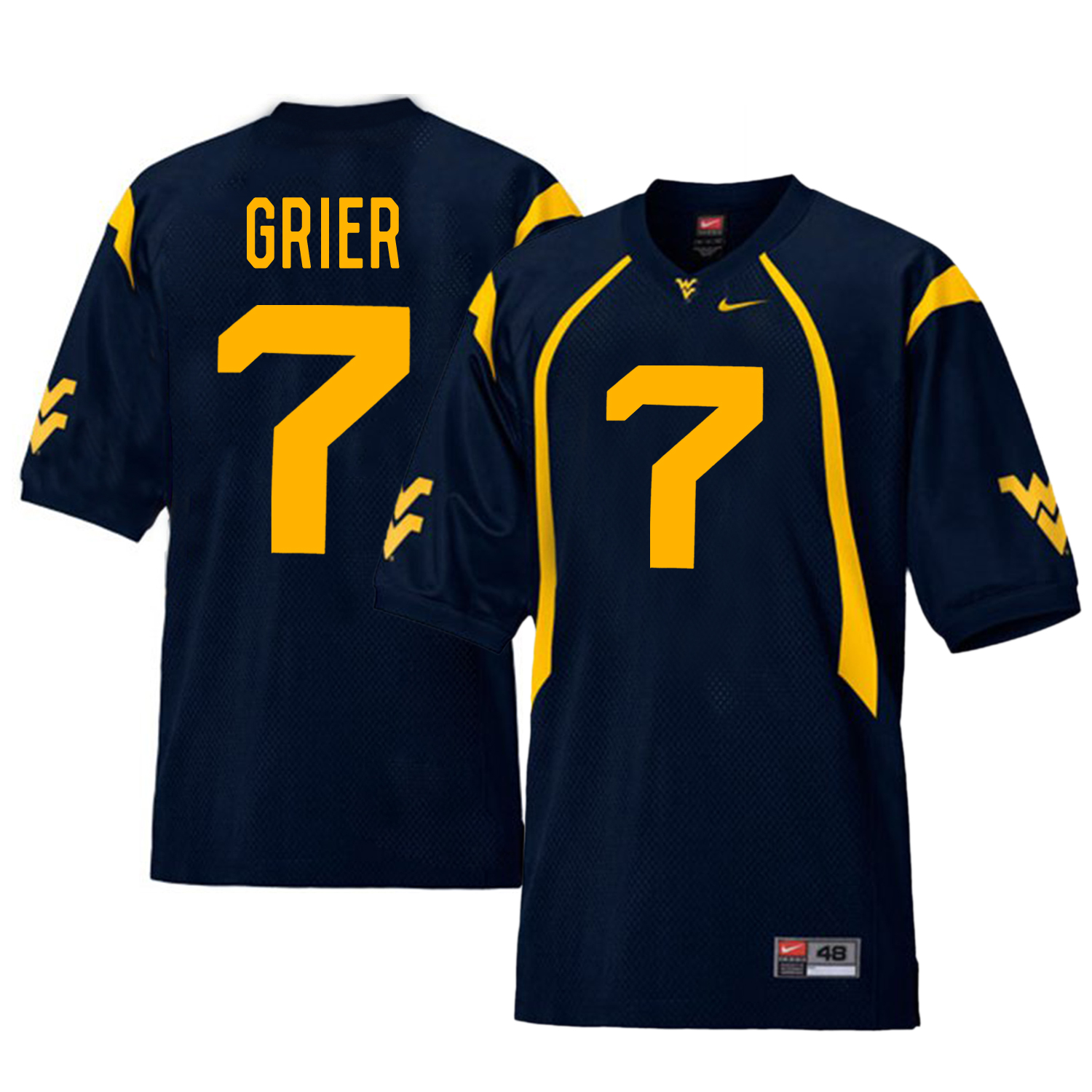 West Virginia Mountaineers 7 Will Grier Navy College Football Jersey