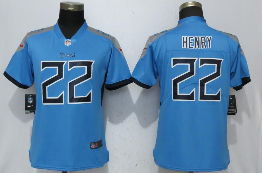 Nike Titans 22 Derrick Henry Light Blue 2018 Women Vapor Untouchable Limited Jersey