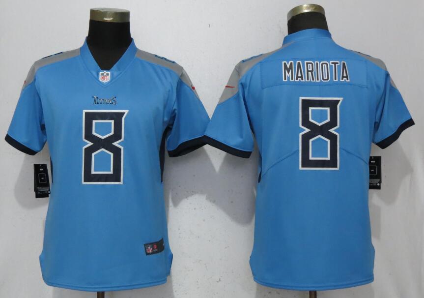 Nike Titans 8 Marcus Mariota Light Blue 2018 Women Vapor Untouchable Limited Jersey