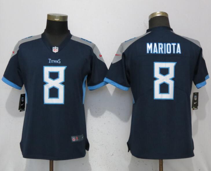 Nike Titans 8 Marcus Mariota Navy 2018 Women Vapor Untouchable Limited Jersey