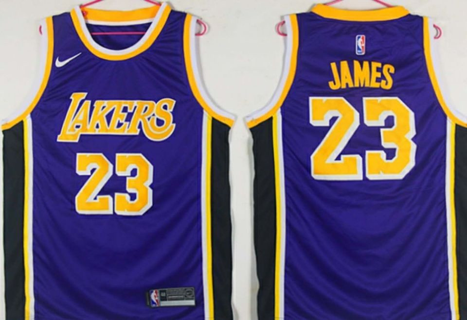 Lakers 23 Lebron James Purple 2018-19 Nike Swingman Jersey
