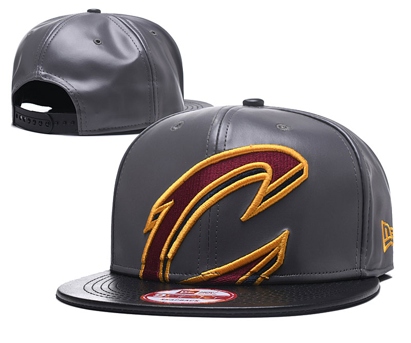 Cavaliers Team Logo Gray Leather Adjustable Hat GS