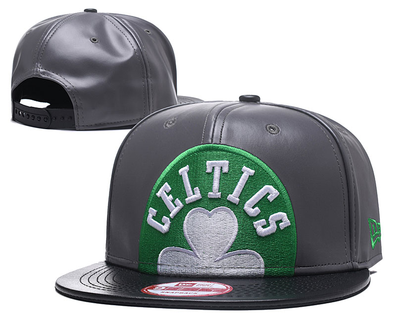 Celtics Fresh Logo Gray Leather Adjustable Hat GS