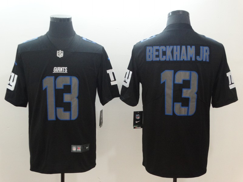 Nike Giants 13 Odell Beckham Jr Black Vapor Impact Limited Jersey
