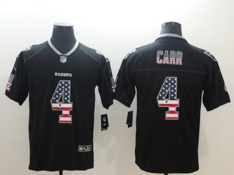 Nike Raiders 4 Derek Carr Black USA Flag Limited Jersey