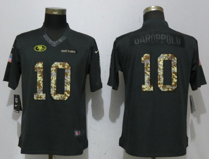 Nike 49ers 10 Jimmy Garoppolo Anthracite Women Salute To Service Limited Jersey