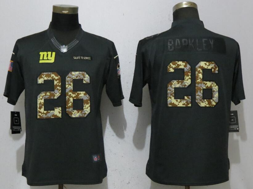 Nike Giants 26 Saquon Barkley Anthracite Women Salute To Service Limited Jersey
