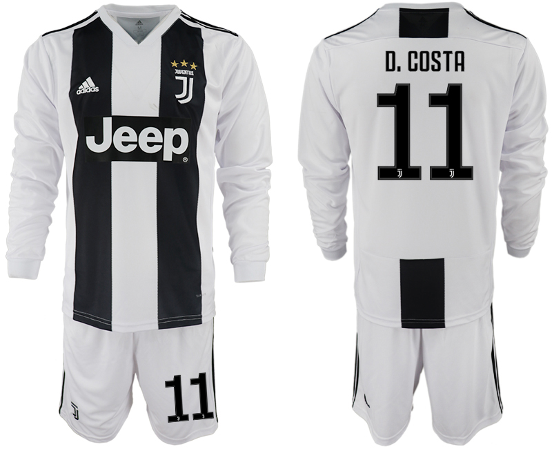 2018-19 Juventus 11 D. COSTA Home Long Sleeve Soccer Jersey