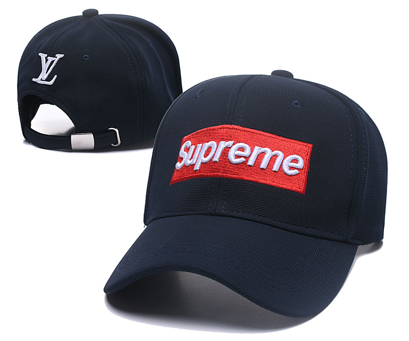 Supreme Fresh Logo Navy Fashion Adjustable Hat SG
