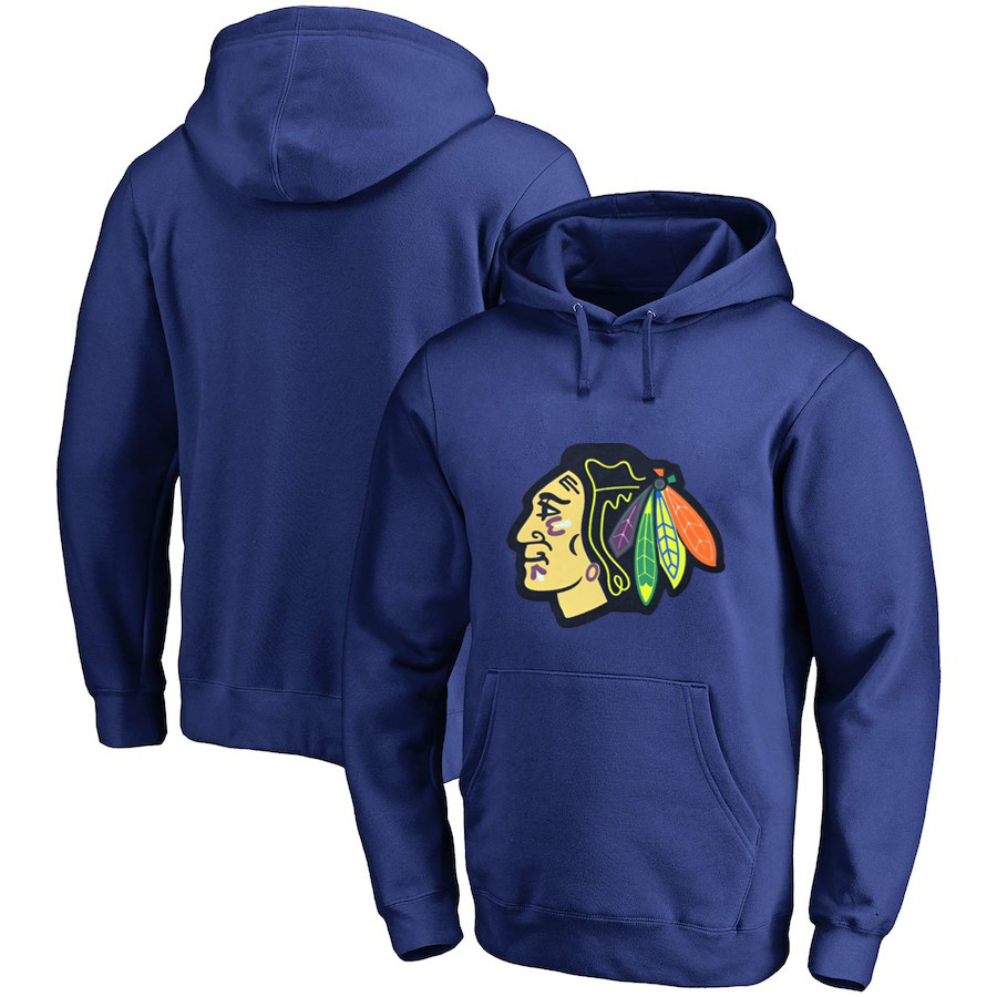 Chicago Blackhawks Blue All Stitched Pullover Hoodie