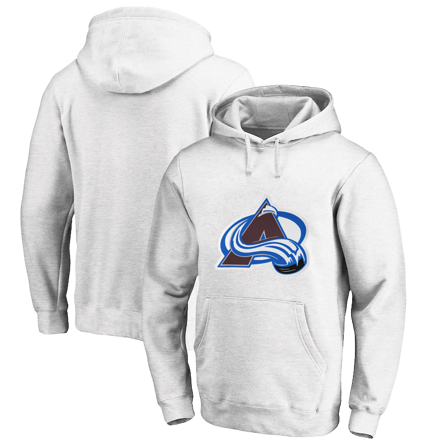 Colorado Avalanche White All Stitched Pullover Hoodie