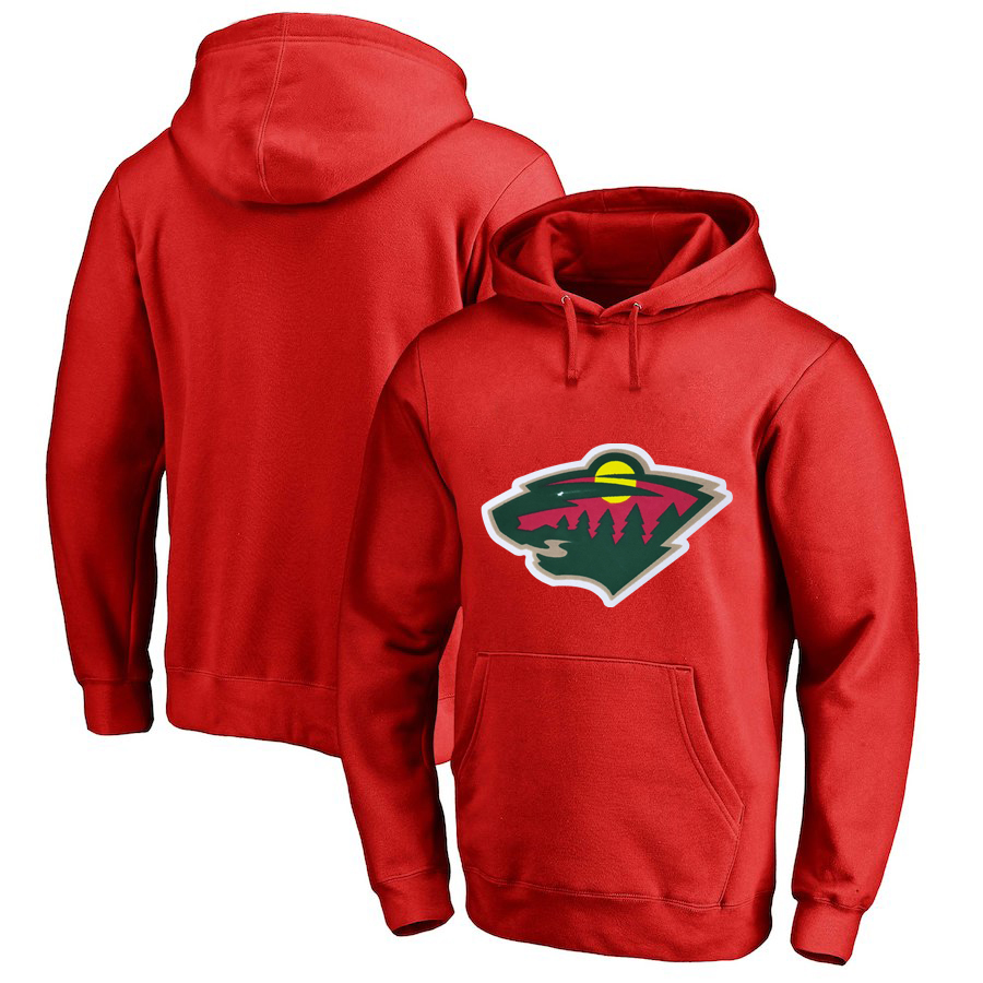 Minnesota Wild Red All Stitched Pullover Hoodie
