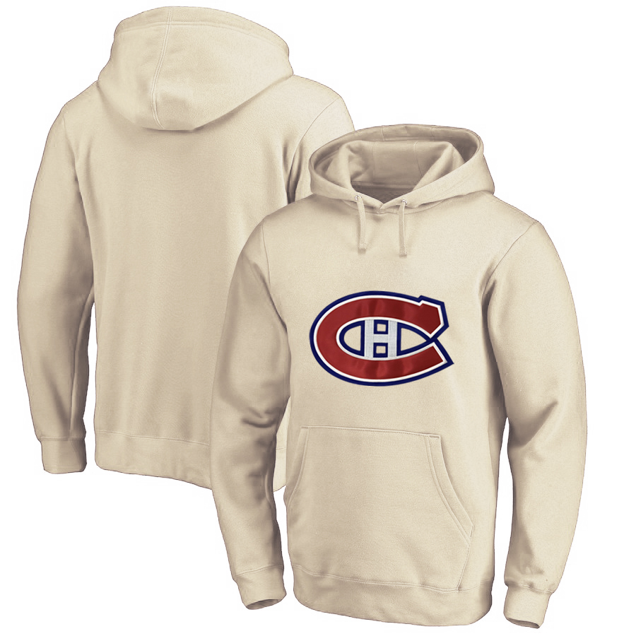 Montreal Canadiens Cream All Stitched Pullover Hoodie