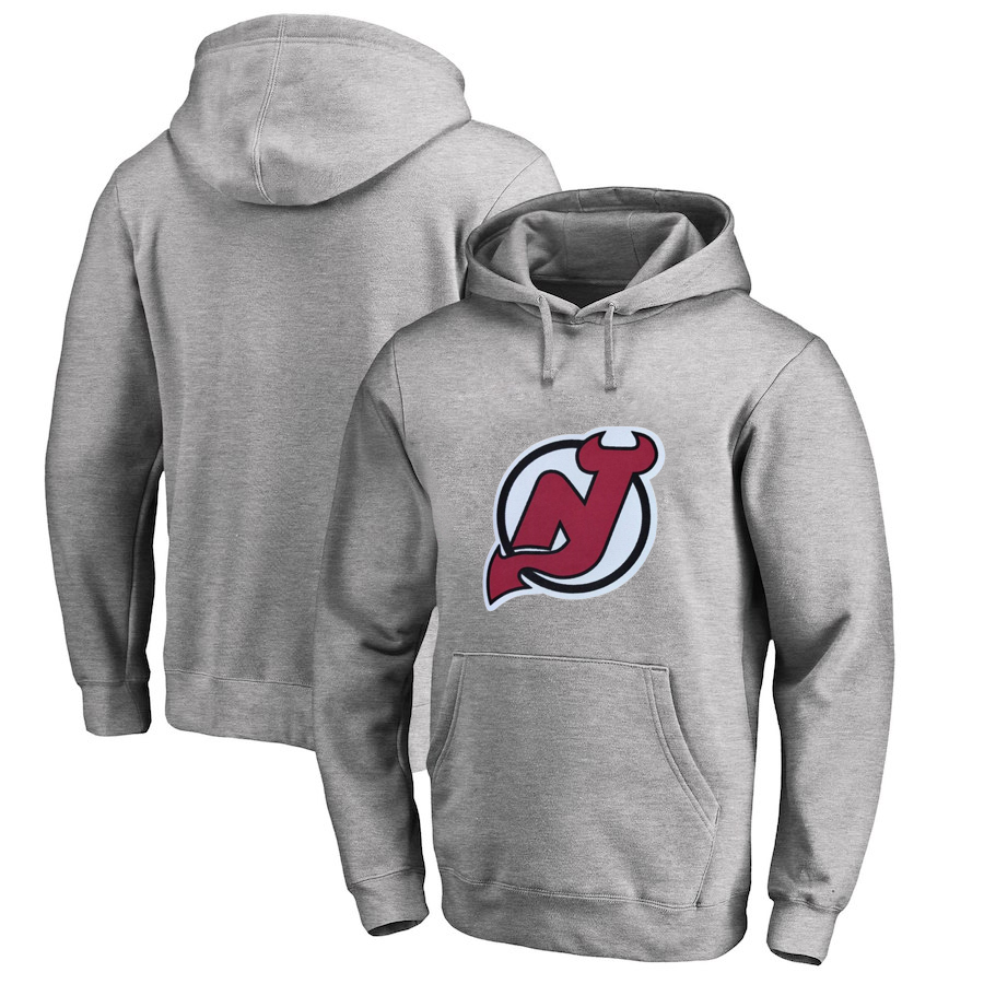 New Jersey Devils Gray All Stitched Pullover Hoodie