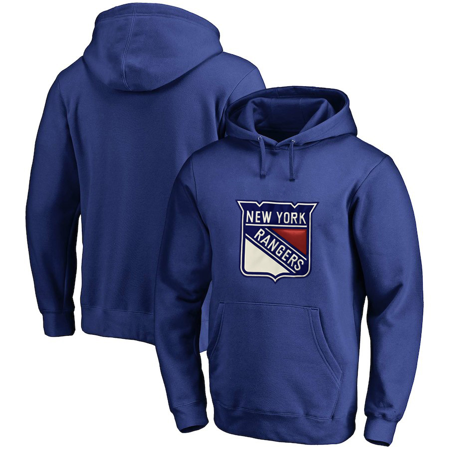 New York Rangers Blue All Stitched Pullover Hoodie