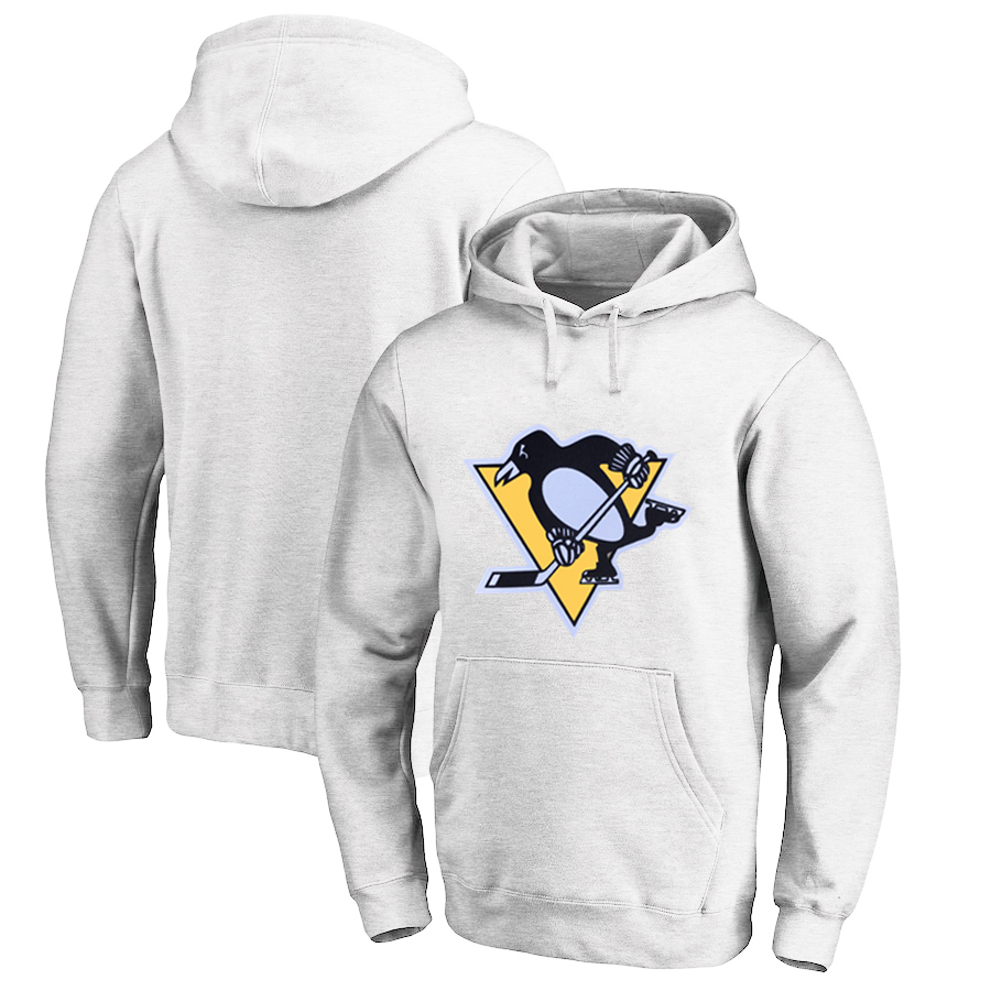 Pittsburgh Penguins White All Stitched Pullover Hoodie