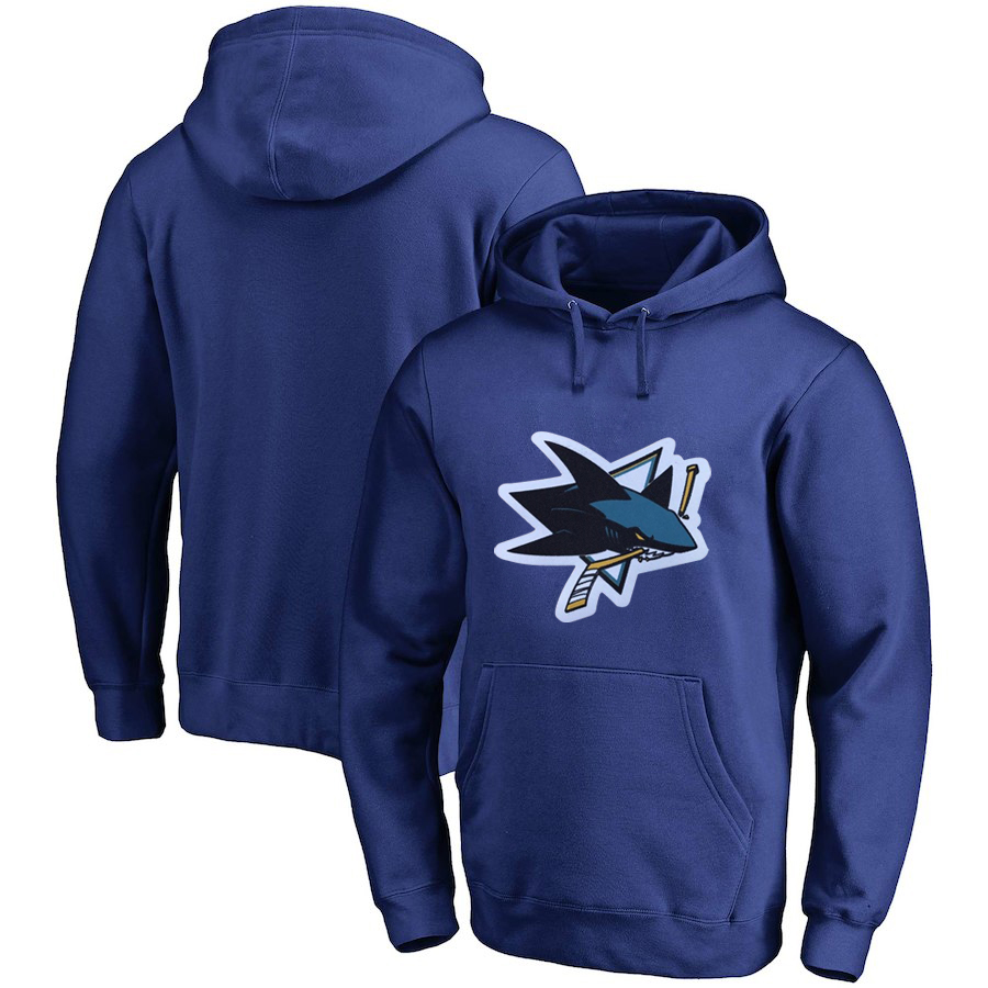 San Jose Sharks Blue All Stitched Pullover Hoodie