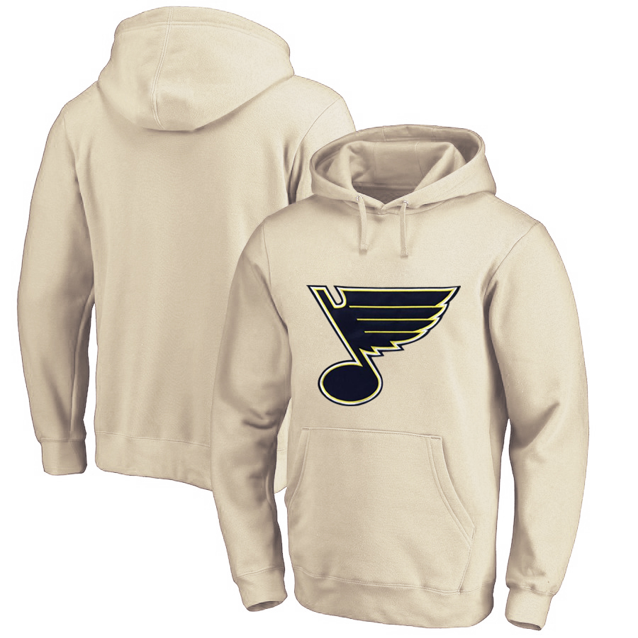 St. Louis Blues Cream All Stitched Pullover Hoodie