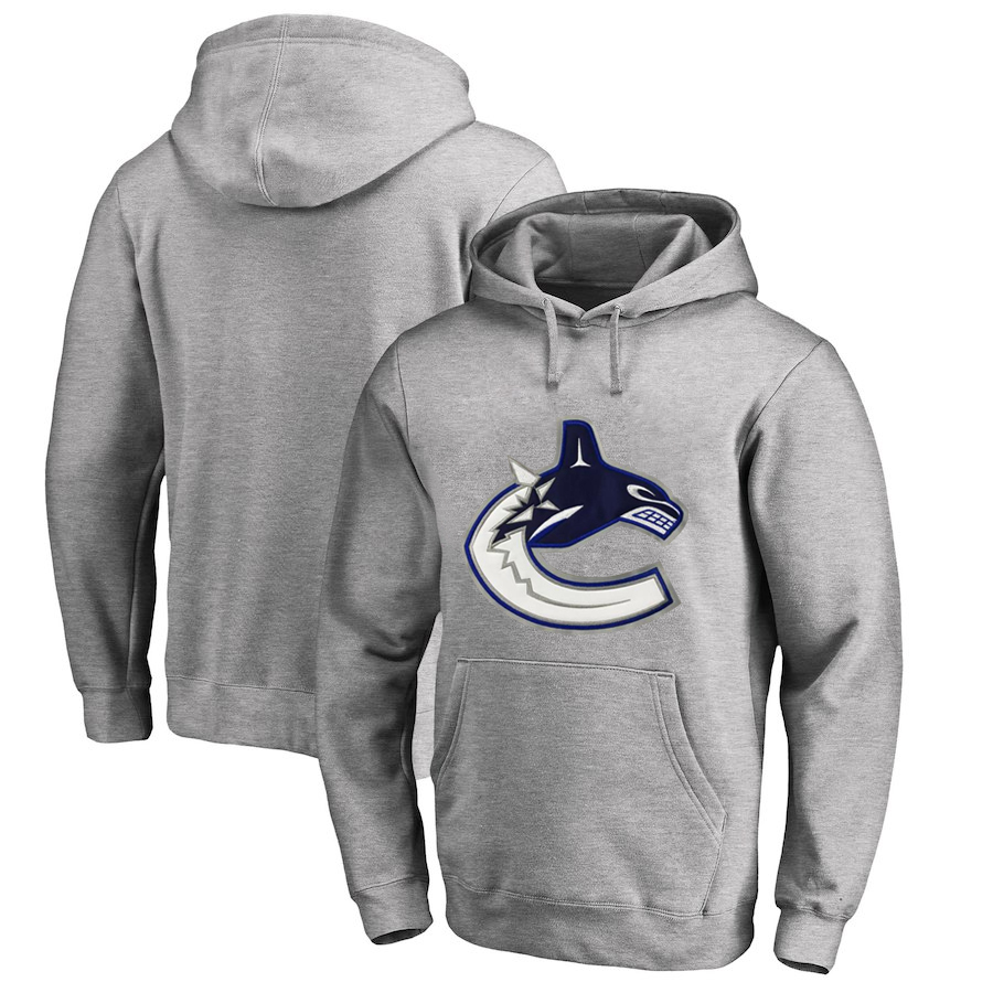 Vancouver Canucks Gray All Stitched Pullover Hoodie