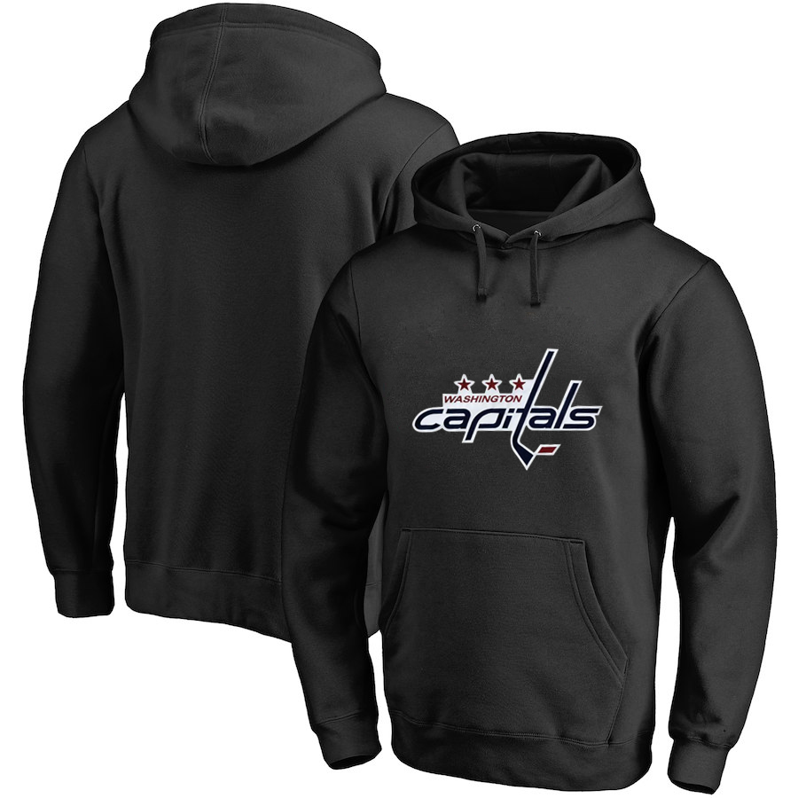 Washington Capitals Black All Stitched Pullover Hoodie