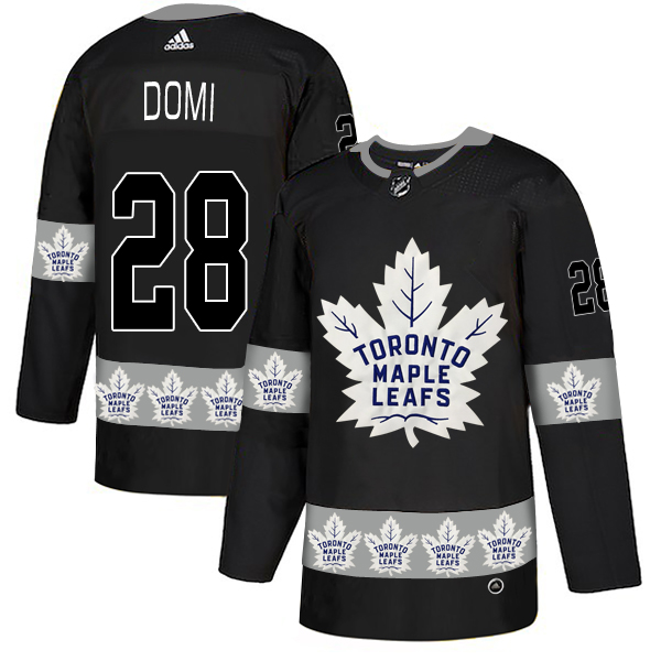 Maple Leafs 28 Tie Domi Black Team Logos Fashion Adidas Jersey