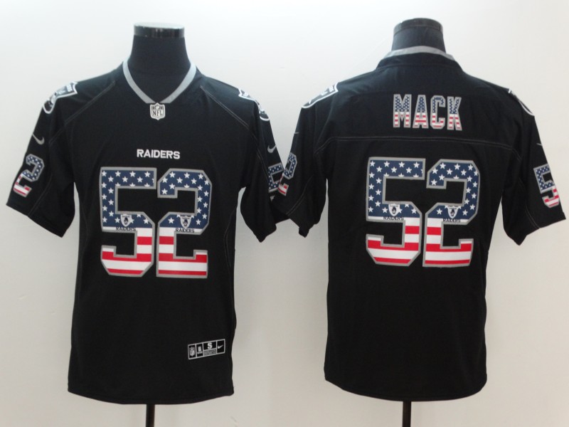 Nike Raiders 52 Khalil Mack Black USA Flag Fashion Limited Jersey