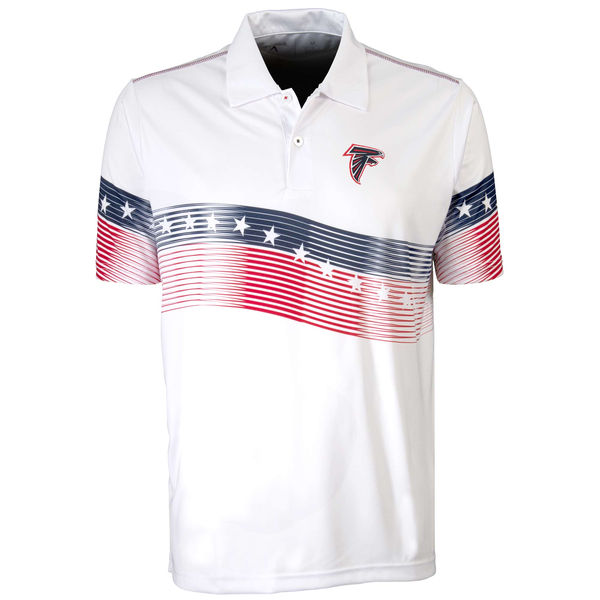 Antigua Atlanta Falcons White Patriot Polo Shirt