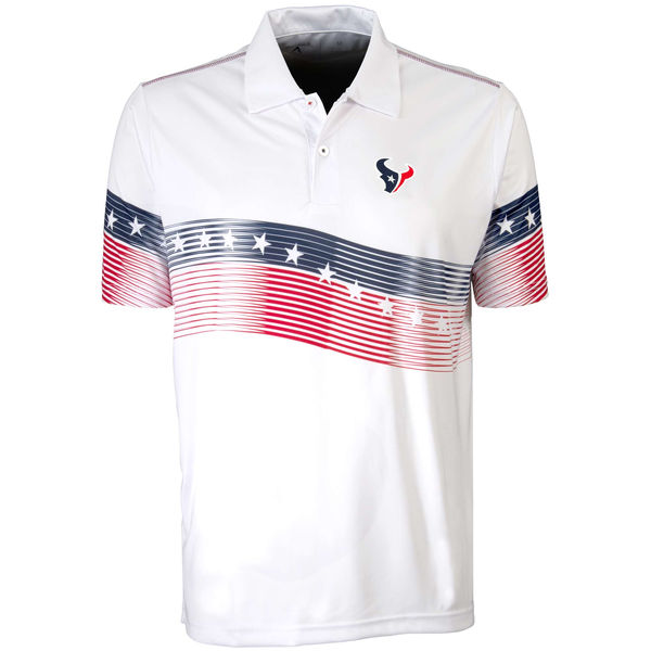 Antigua Houston Texans White Patriot Polo Shirt