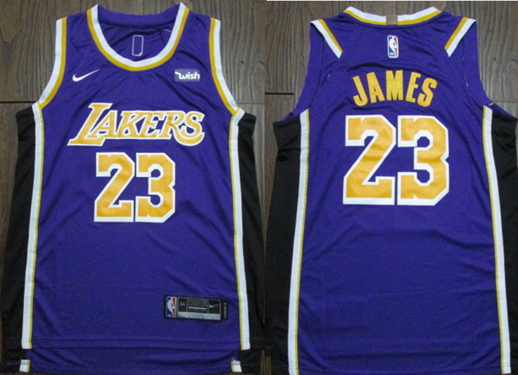 Lakers 23 Lebron James Purple 2018-19 Nike Authentic Jersey