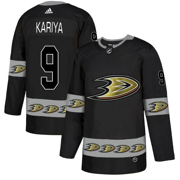 Ducks 9 Paul Kariya Black Team Logos Fashion Adidas Jersey