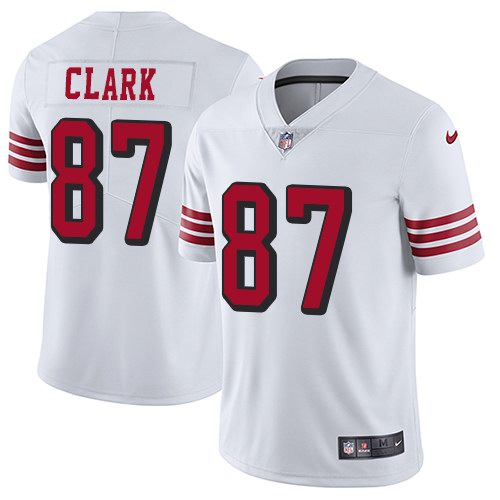 Nike 49ers 87 Dwight Clark White Color Rush Vapor Untouchable Limited Jersey