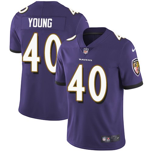 Nike Ravens 40 Kenny Young Purple Youth Vapor Untouchable Limited Jersey