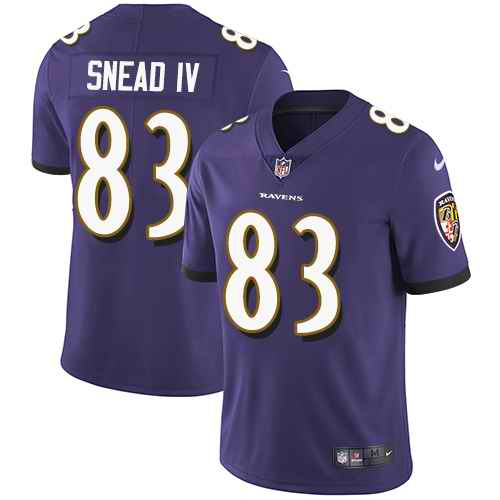 Nike Ravens 83 Willie Snead IV Purple Youth Vapor Untouchable Limited Jersey