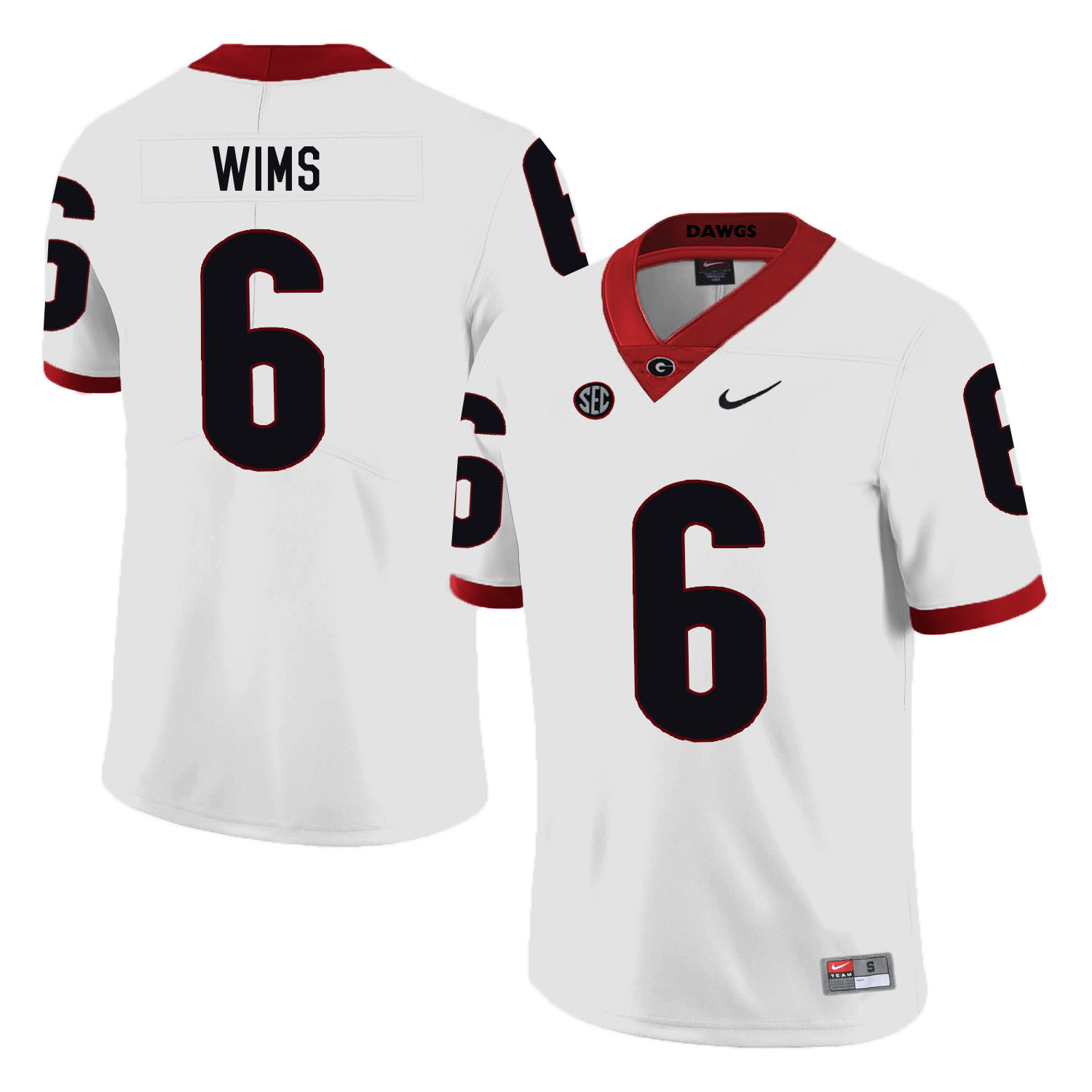 Georgia Bulldogs 6 Javon Wims White Nike College Football Jersey