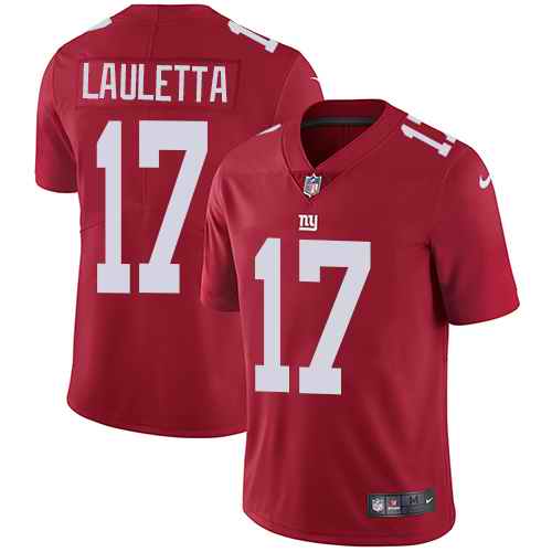 Nike Giants 17 Kyle Lauletta Red Alternate Youth Vapor Untouchable Limited Jersey