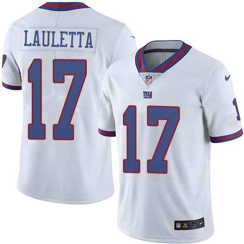 Nike Giants 17 Kyle Lauletta White Youth Color Rush Limited Jersey