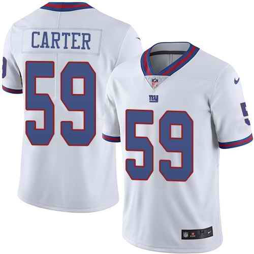 Nike Giants 59 Lorenzo Carter White Color Rush Limited Jersey
