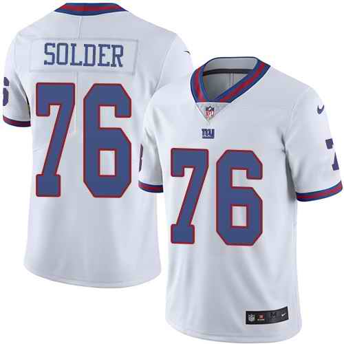 Nike Giants 76 Nate Solder White Color Rush Limited Jersey