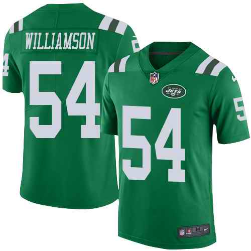 Nike Jets 54 Avery Williamson Green Youth Color Rush Limited Jersey