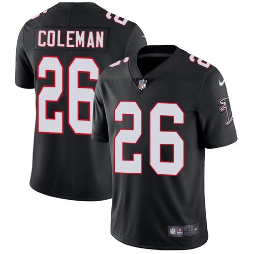 Nike Falcons 26 Tevin Coleman Black Vapor Untouchable Limited Jersey
