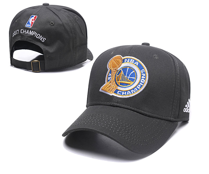 Warriors 2017 NBA Champions Gray Peaked Adjustable Hat GS